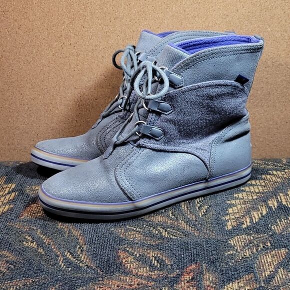 Nike Women's Carico Grey and Purple Boots- Size 7 - Picture 2 of 11